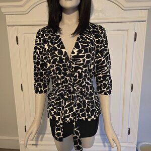 Luii Lightweight Belted Print Jacket, Size Small